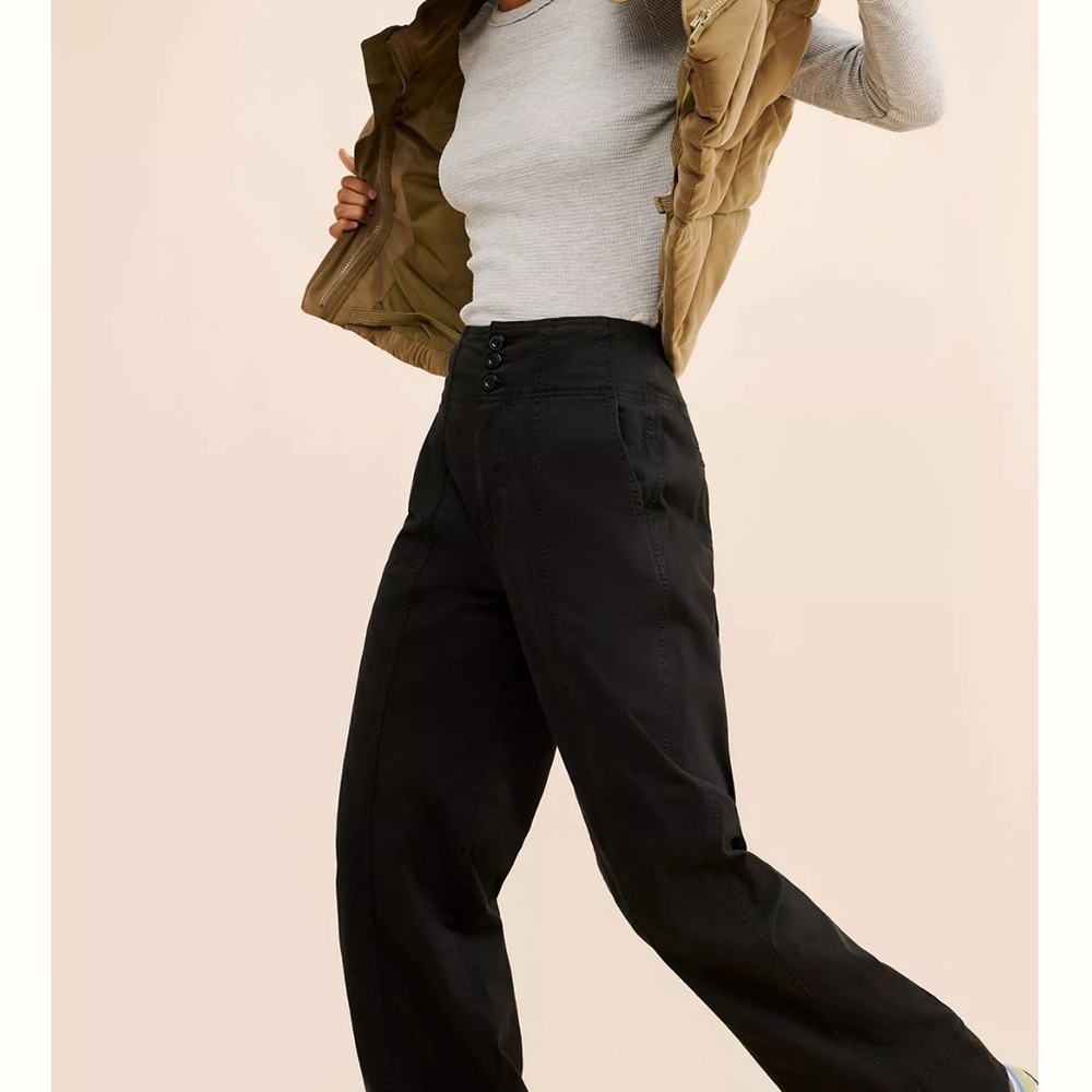 Anthropologie Pilcro Wide Leg Flared Pant Women’s Size 27 Black High Rise CL - Picture 12 of 12